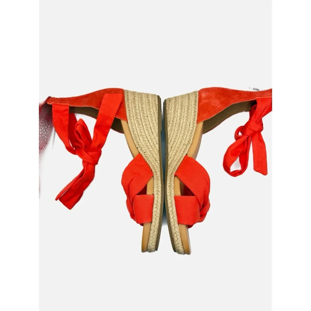 UGG Starla Ankle Tie Espadrille Wedge Coral Size US 8.5